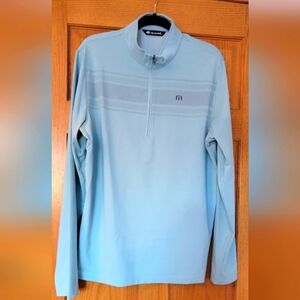 Travis Matthew Trout of this World wicking pullover, men's large, light aqua